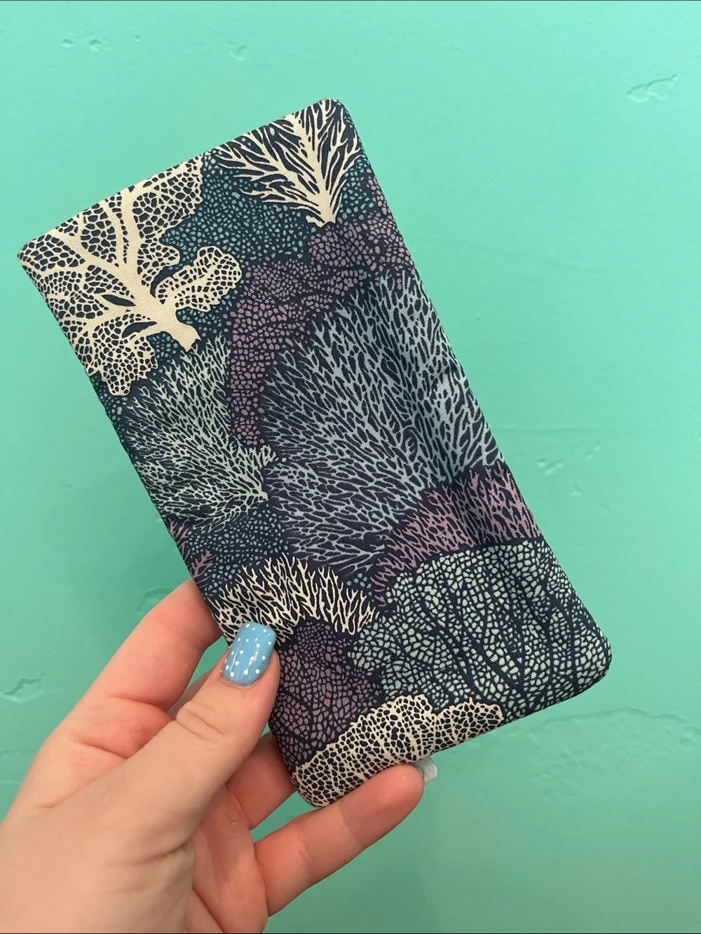 Handmade Stylish Blue & Purple Patterned Eyeglasses Case